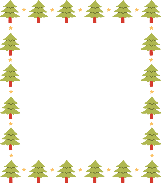 Bright Handdrawn Christmas Tree Frame