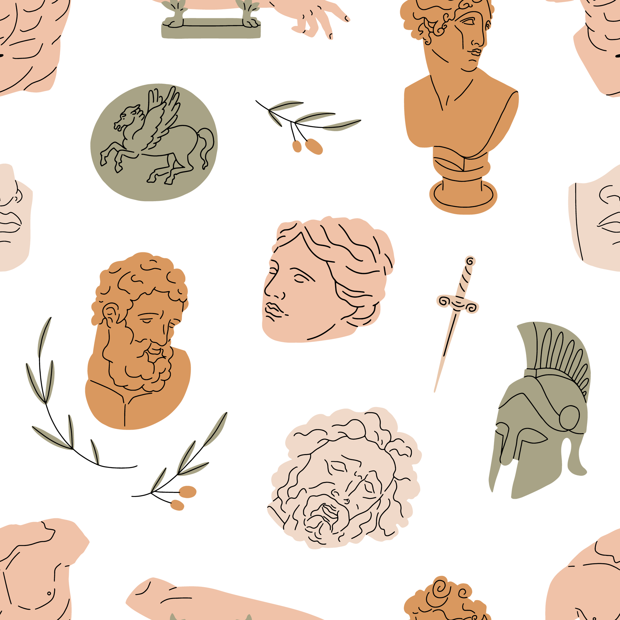 Greek Statues Pattern